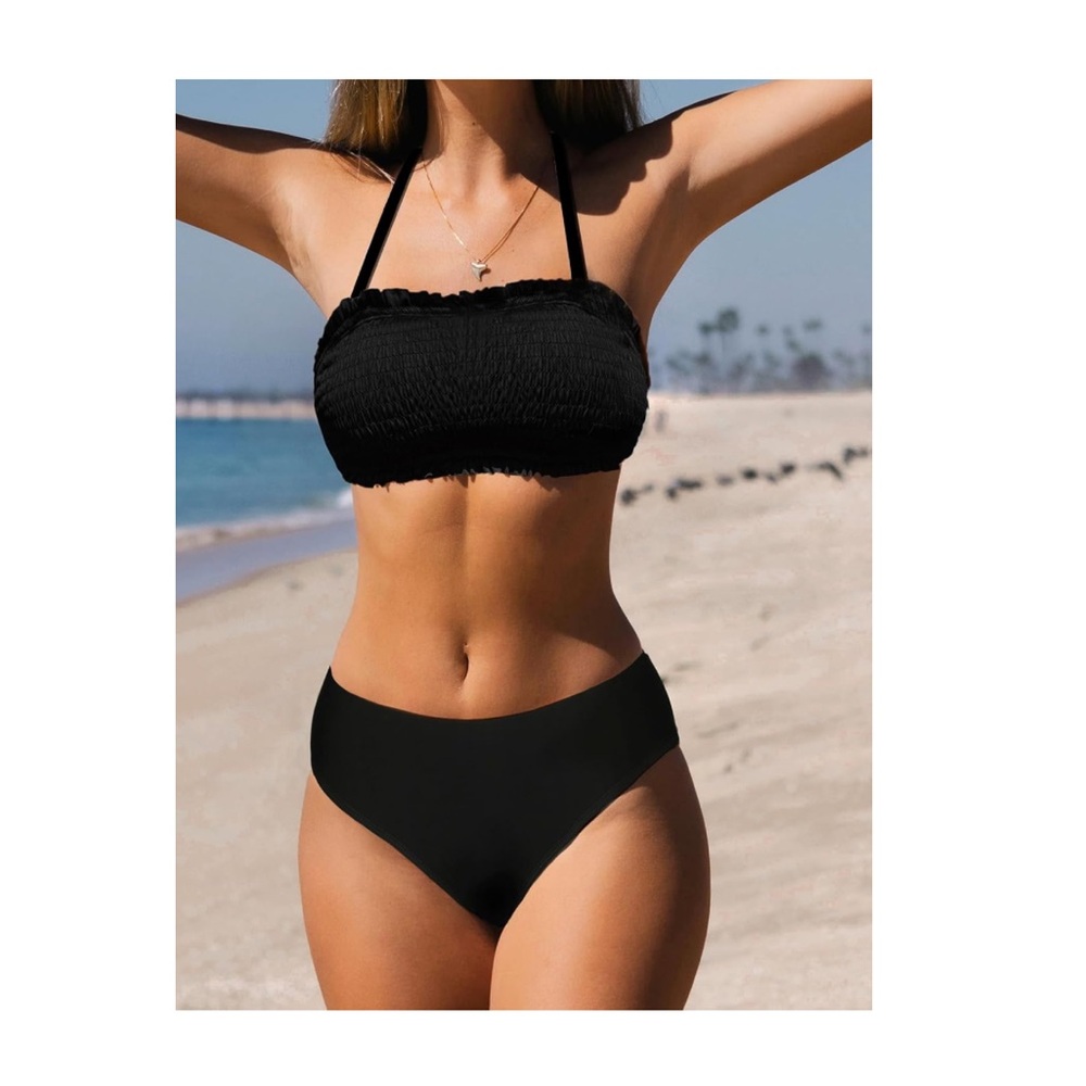 NWT CUPSHE Bikini Set Swimsuit Bandeau Size Large - Picture 5 of 9